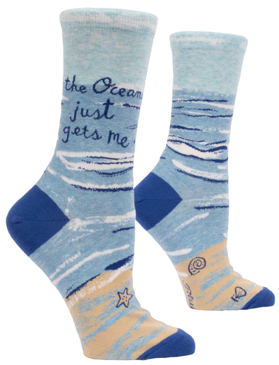 Womens Crew Ocean Get Me Socks Blue Q  Paper Skyscraper Gift Shop Charlotte