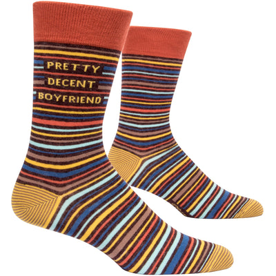 Men's Socks | Pretty Decent Boyfriend Socks Blue Q  Paper Skyscraper Gift Shop Charlotte