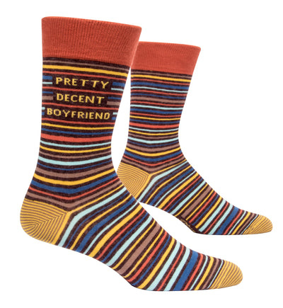 Men's Socks | Pretty Decent Boyfriend Socks Blue Q  Paper Skyscraper Gift Shop Charlotte