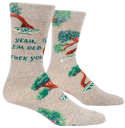 Men's Socks | Yeah I'm Old Socks Blue Q  Paper Skyscraper Gift Shop Charlotte