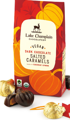 Vegan Salted Caramel Pumpkins Food - Chocolates & Candy Lake Champlain Chocolates Paper Skyscraper Gift Shop Charlotte
