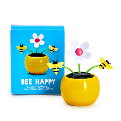 Bee Happy Solar Powered Dancing Daisy and Bees Jokes & Novelty Two's Company  Paper Skyscraper Gift Shop Charlotte
