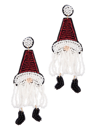Gnome with Hat Earrings Holiday Laura Janelle  Paper Skyscraper Gift Shop Charlotte