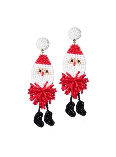 Red Santa Claus Earrings Holiday Laura Janelle  Paper Skyscraper Gift Shop Charlotte