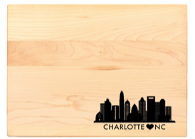 Cutting Board | CLT Maple | 9"x12" Kitchen Friendlily Press  Paper Skyscraper Gift Shop Charlotte