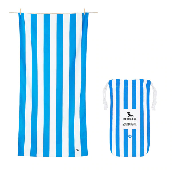 Bondi Blue Striped Beach Towel Extra Large Outdoor - Beach & Pool Accessories & Games Dock & Bay Paper Skyscraper Gift Shop Charlotte