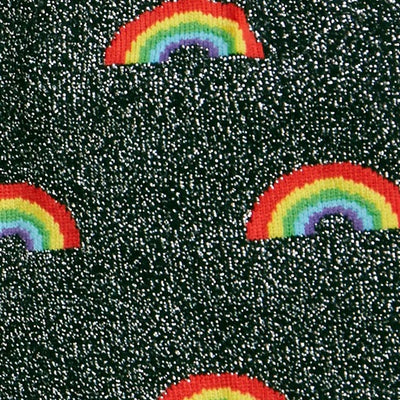 Glitter Over The Rainbow Shimmer Women's Crew Socks Socks Sock It to Me  Paper Skyscraper Gift Shop Charlotte