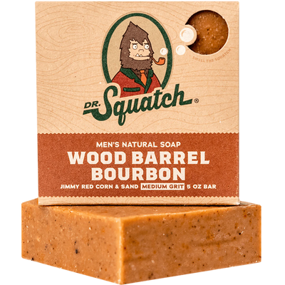 Wood Barrel Bourbon Bar Soap Soap Dr Squatch  Paper Skyscraper Gift Shop Charlotte