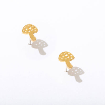 Little Mushroom Stud Earrings Jewelry Larissa Loden Jewelry  Paper Skyscraper Gift Shop Charlotte