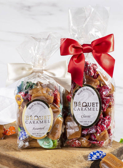 Béquet Gourmet Caramel 4 oz Gift Bag  Béquet Confections  Paper Skyscraper Gift Shop Charlotte