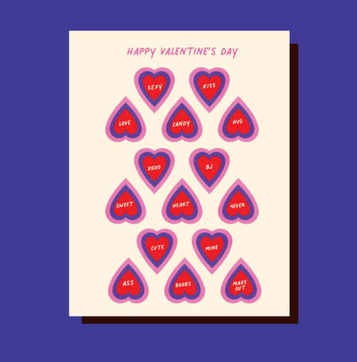 CANDY HEARTS FUNNY valentine card