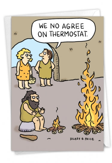 Caveman Thermostat Card Cards Nobleworks  Paper Skyscraper Gift Shop Charlotte