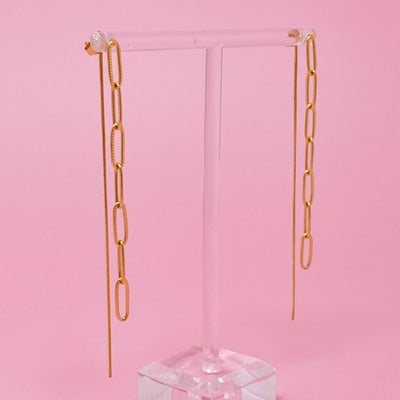 Double Chain Drop Earrings  Ellison+Young  Paper Skyscraper Gift Shop Charlotte