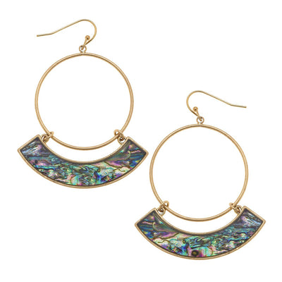 Maeve Hoop Earrings In Abalone Mother Of Pearl Shell  CANVAS  Paper Skyscraper Gift Shop Charlotte