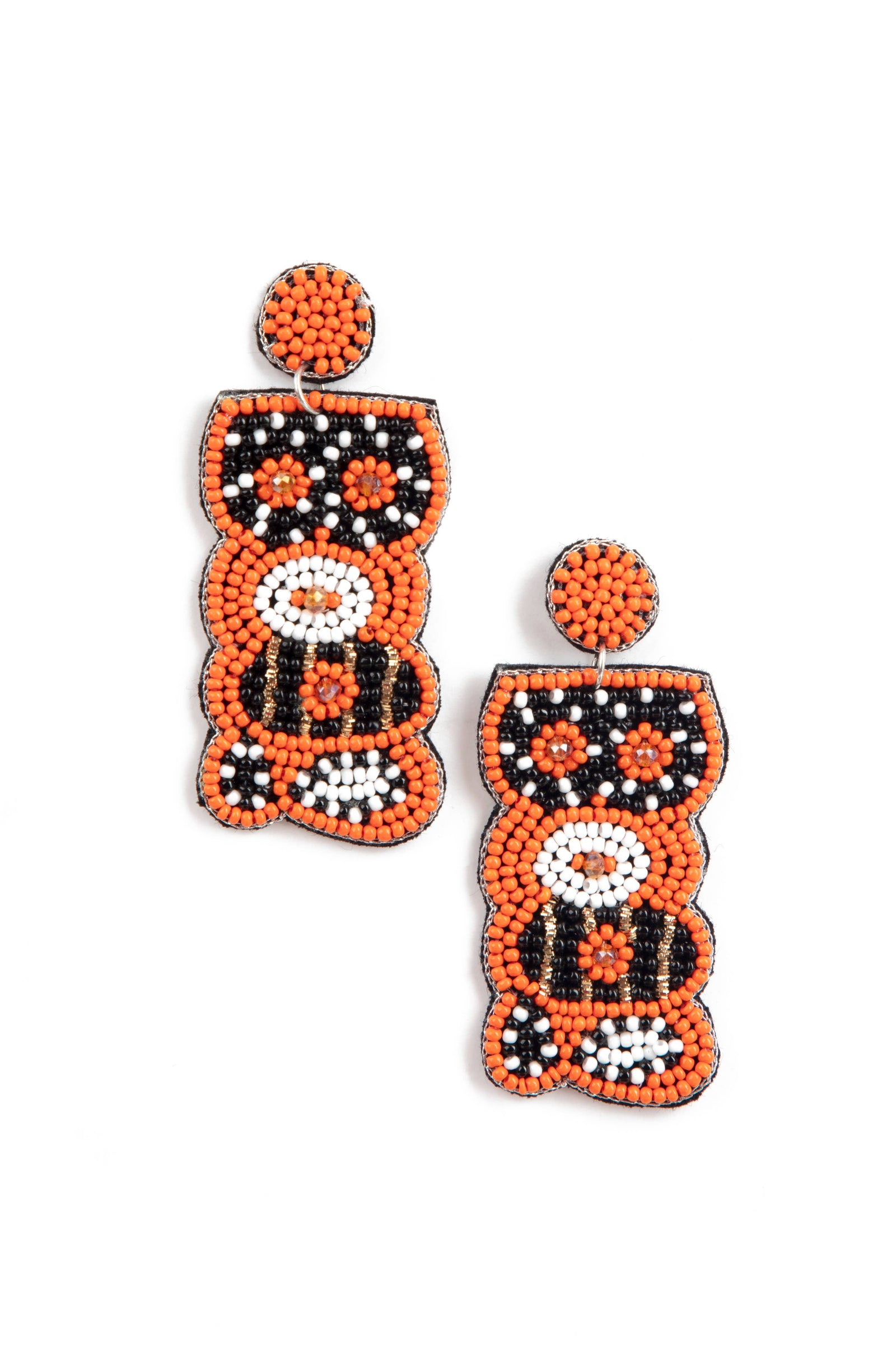 Orange Chunky BOO! Earrings Halloween Laura Janelle  Paper Skyscraper Gift Shop Charlotte