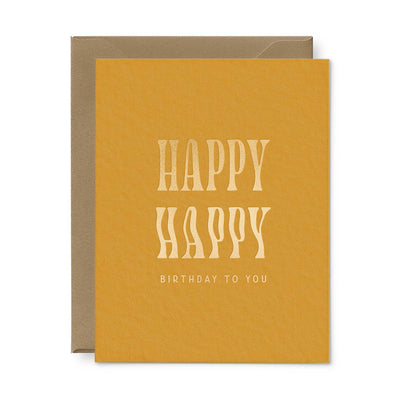 Happy Happy Birthday Greeting Card - Box of 6 Cards Ruff House Print Shop  Paper Skyscraper Gift Shop Charlotte