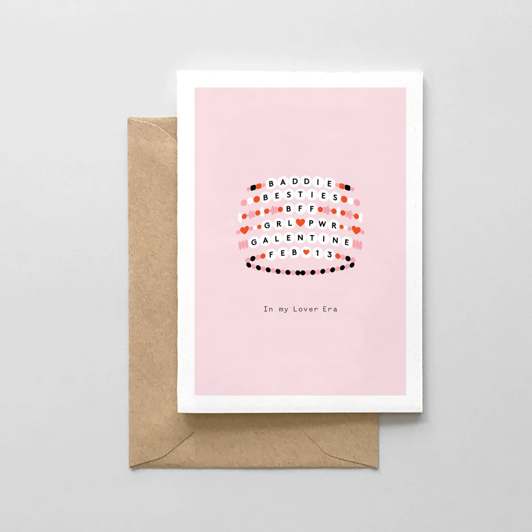 In My Lover Era - Friendship Bracelet - Galentine's Day Cards Spaghetti & Meatballs  Paper Skyscraper Gift Shop Charlotte