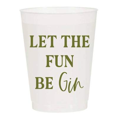 Let The Fun Be Gin Cheeky Reusable Party Cups Set of 10  Sip Hip Hooray  Paper Skyscraper Gift Shop Charlotte