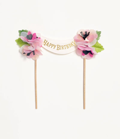 Happy Birthday Cake Topper Pink Anemone Paper Flowers Party Supplies The First Snow  Paper Skyscraper Gift Shop Charlotte