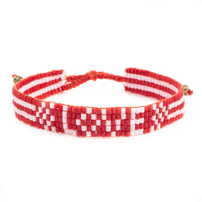 Seed Bead LOVE Bracelet - Red  Love Is Project  Paper Skyscraper Gift Shop Charlotte