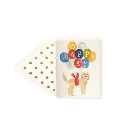 Happy Birthday Golden Retriever Dog with Balloons Cards The First Snow  Paper Skyscraper Gift Shop Charlotte