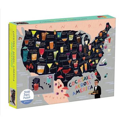 1000 Piece Cocktail Map USA Puzzle |Galison Fun Chronicle  Paper Skyscraper Gift Shop Charlotte