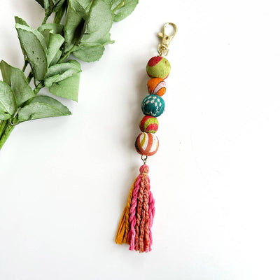 Kantha Bead & Twisted Tassel Bag Clip Jewelry World Finds  Paper Skyscraper Gift Shop Charlotte