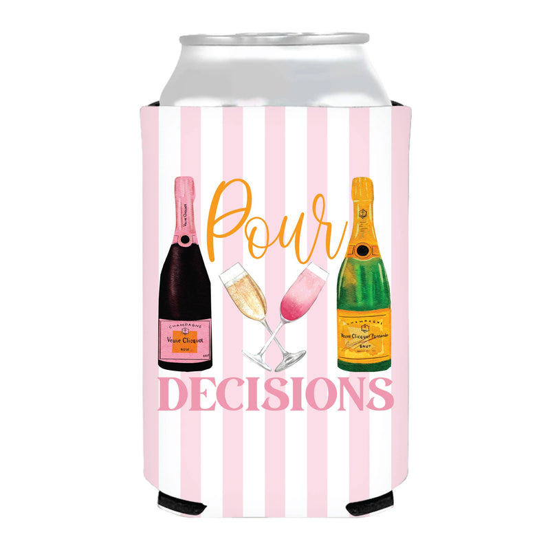 Pour Decisions Watercolor Veuve Champagne Cheeky Can Cooler