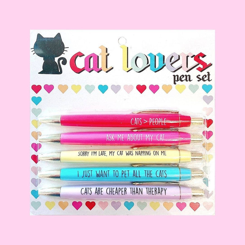 Cat Lovers Pen Set  FUN CLUB  Paper Skyscraper Gift Shop Charlotte