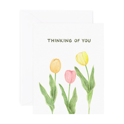 Thinking Of You Tulips | Thinking Of You Card Cards Amy Zhang  Paper Skyscraper Gift Shop Charlotte