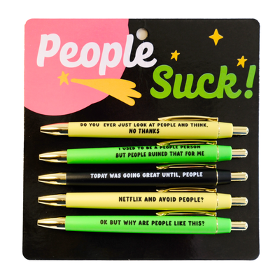 People Suck Pen Set (funny, misanthrope, gift, introvert)  FUN CLUB  Paper Skyscraper Gift Shop Charlotte