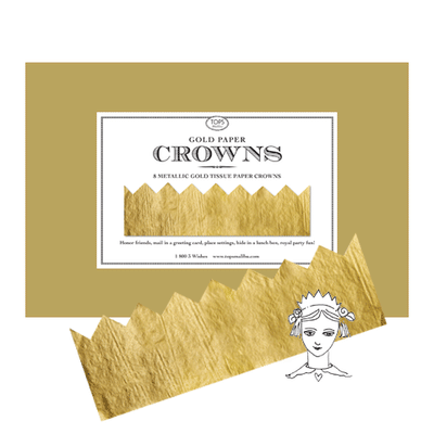 Gold Metallic Paper Crowns Partyware TOPS Malibu  Paper Skyscraper Gift Shop Charlotte