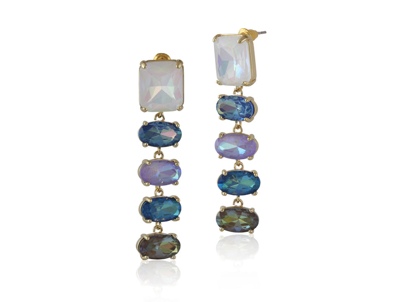 Theodora Allure Crystal Demi Fine Earrings Blue