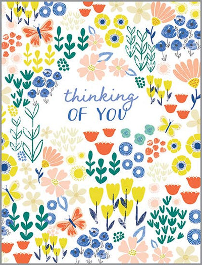 Thinking of You card - Bright Spring Flowers Cards GINA B DESIGNS  Paper Skyscraper Gift Shop Charlotte