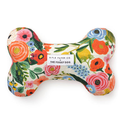Garden Party Dog Bone Squeaky Toy  The Foggy Dog  Paper Skyscraper Gift Shop Charlotte