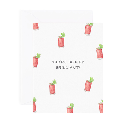 Bloody Brilliant | Congrats Card Cards Amy Zhang  Paper Skyscraper Gift Shop Charlotte