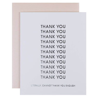 Cannot Thank You Enough - Letterpress Card Cards Chez Gagné  Paper Skyscraper Gift Shop Charlotte