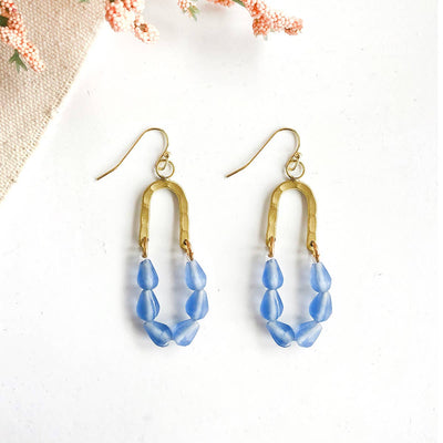 Seascape Drop Earrings (Blue) Jewelry World Finds  Paper Skyscraper Gift Shop Charlotte