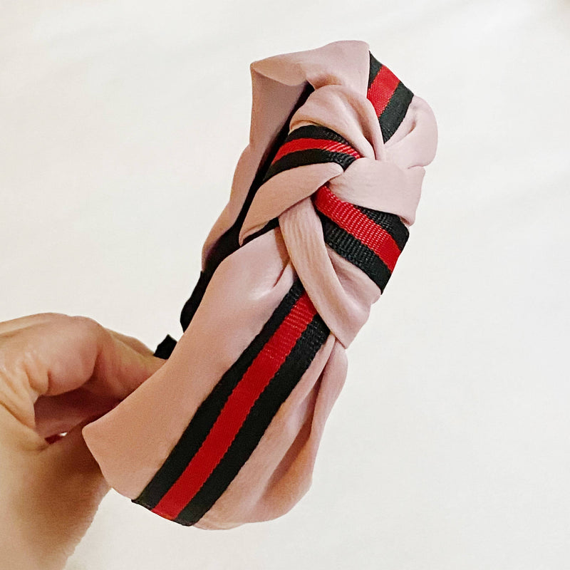 Luxe Stripe Headband - Pink