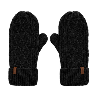 Recycled Mittens Chenille Adults | Black  Pudus  Paper Skyscraper Gift Shop Charlotte