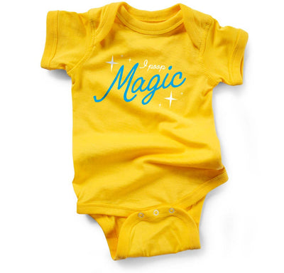 I Poop Magic • Baby Bodysuit • Yellow  Wry Baby  Paper Skyscraper Gift Shop Charlotte