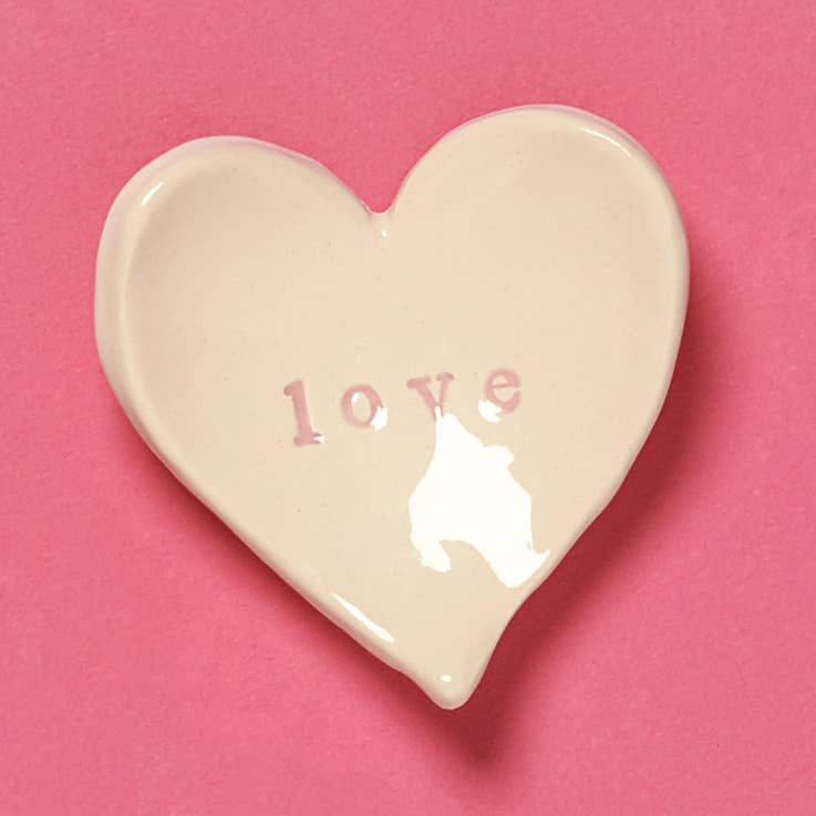 "Love" Heart-shaped Bowl Pink  Breathless Paper Co.  Paper Skyscraper Gift Shop Charlotte