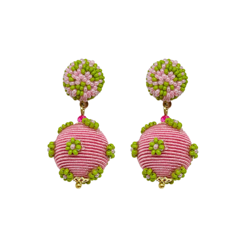 Poppy Pink Gumball Earrings