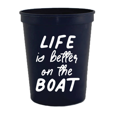Life Is Better On The Boat Reusable Cups - Set of 6  Sip Hip Hooray  Paper Skyscraper Gift Shop Charlotte