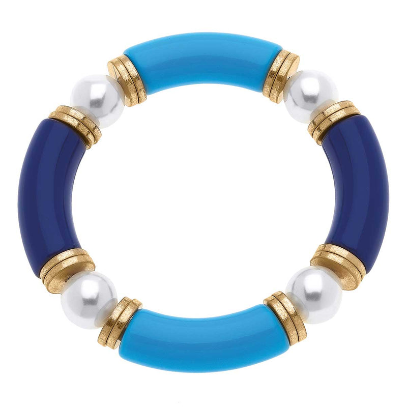 Lelani Resin Color-Block Stretch Bracelet in Blue Aqua Jewelry CANVAS  Paper Skyscraper Gift Shop Charlotte