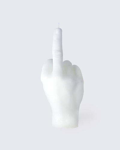 CandleHand Gesture Candle "F*ck You" | White  54 Celsius  Paper Skyscraper Gift Shop Charlotte