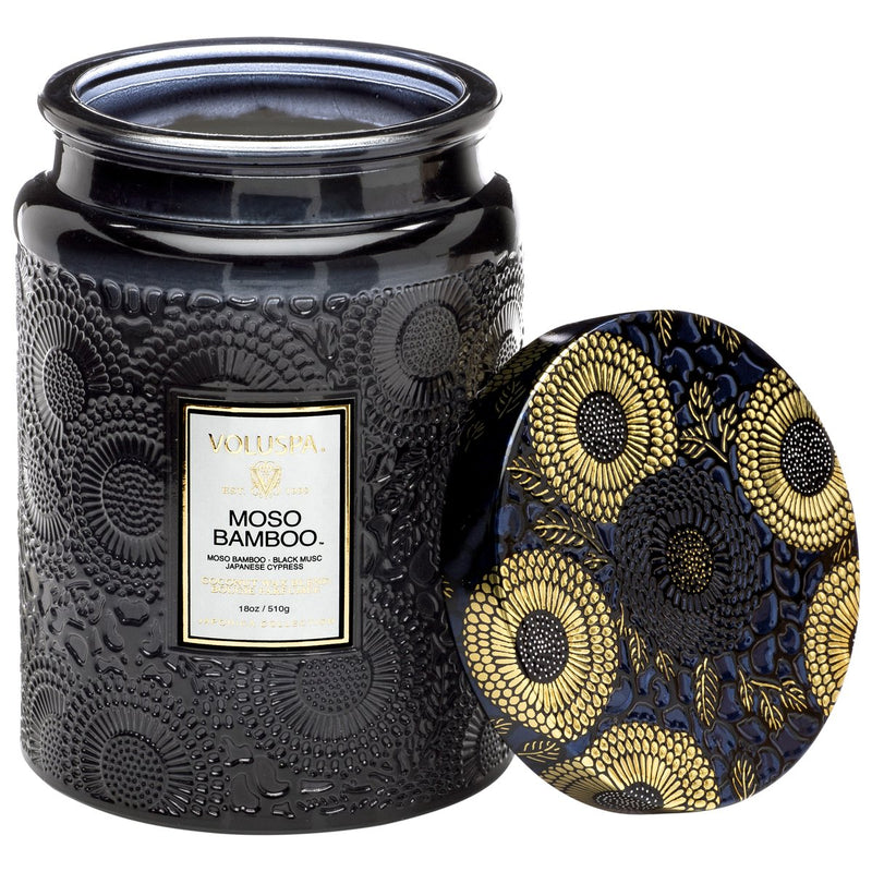 Moso Bamboo | Large Jar Candle Candles Voluspa  Paper Skyscraper Gift Shop Charlotte