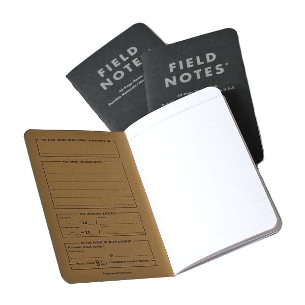 Field Notes | 3 Pack | Ruled | Pitch Black