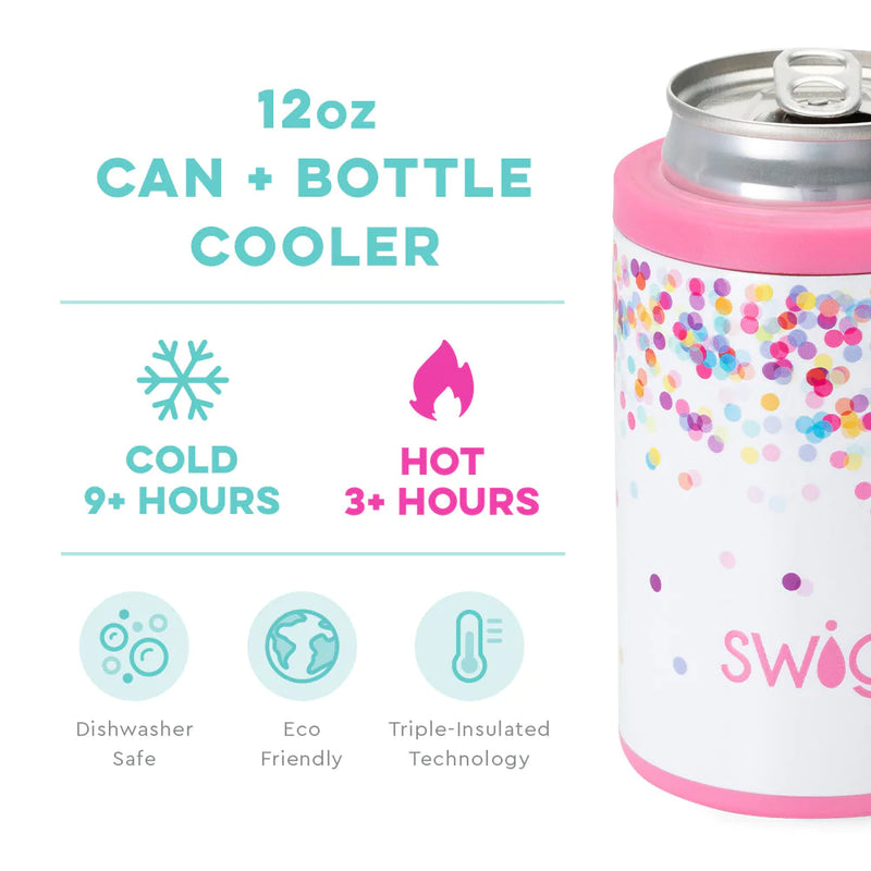 12oz Can + Bottle Cooler | Confetti Drinkware Swig  Paper Skyscraper Gift Shop Charlotte