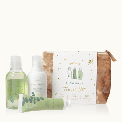 Travel Set with Beauty Bag I Eucalyptus Beauty + Wellness Thymes  Paper Skyscraper Gift Shop Charlotte